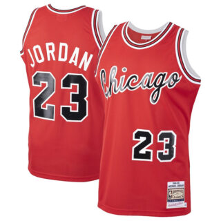Men's Chicago Bulls #23 Michael Jordan Red 1984-85 Hardwood Classics Rookie Jersey Stitched