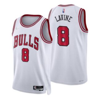 Men's #8 Zach Lavine Chicago Bulls 75th Anniversary Diamond Jersey White Association