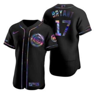 Men's Kris Bryant Chicago Cubs Flex Base Jersey Black Holographic