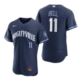 Men's - Flex Base Chicago Cubs George Bell City Connect Wrigleyville Jersey Navy Stitched