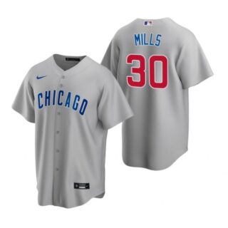Men's Alec Mills Chicago Cubs Cool Base Jersey Gray