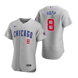 Men's Ian Happ Chicago Cubs Flex Base Jersey Gray