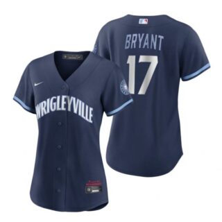 Women Chicago Cubs Kris Bryant City Connect Wrigleyville Jersey Navy Stitched