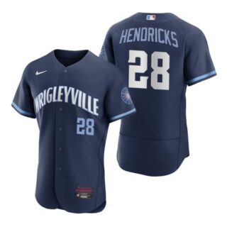 Men's - Flex Base Chicago Cubs Kyle Hendricks City Connect Wrigleyville Jersey Navy Stitched