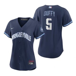 Women Chicago Cubs Matt Duffy City Connect Wrigleyville Jersey Navy Stitched