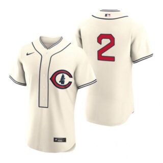 Men's Flex Base Chicago Cubs Nico Hoerner 2022 Field of Dreams Cream Stitched Jersey