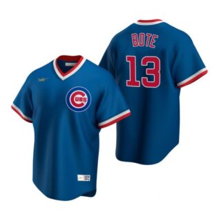 Men's David Bote Chicago Cubs Cool Base Jersey Royal Cooperstown