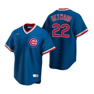 Men's Jason Heyward Chicago Cubs Cool Base Jersey Royal Cooperstown