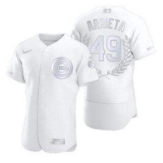 Men's Jake Arrieta Chicago Cubs Flex Base Jersey White Award