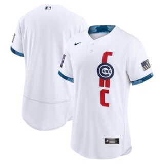Men's - Flex Base Chicago Cubs 2021 MLB All-Star White Jersey Worn In-Game - Stitched