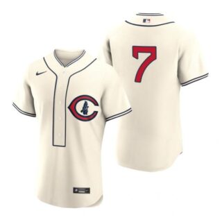 Men's Flex Base Chicago Cubs Yan Gomes 2022 Field of Dreams Cream Stitched Jersey