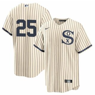 Men's - Cool Base Chicago White Sox #25 Andrew Vaughn Field of Dreams Throwback Jersey Stitched