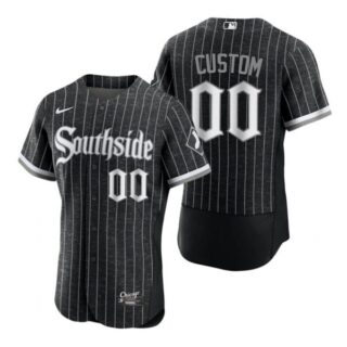 Men's Flex Base Chicago White Sox Custom 2021 City Connect Southside Jersey Black Stitched