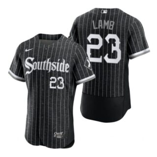 Men's Flex Base Chicago White Sox Jake Lamb 2021 City Connect Southside Jersey Black Stitched