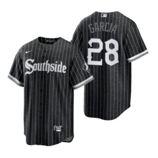 Men's Cool Base Chicago White Sox Leury Garcia 2021 City Connect Southside Jersey Black Stitched
