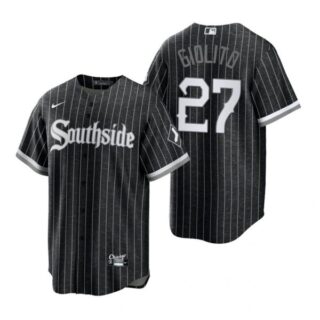 Men's Cool Base Chicago White Sox Lucas Giolito 2021 City Connect Southside Jersey Black Stitched