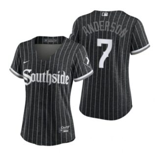 Women Chicago White Sox Tim Anderson 2021 City Connect Southside Jersey Black Stitched