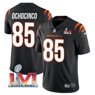 Men's Chad Johnson Cincinnati Bengals 2022 Super Bowl LVI Vapor Limited Stitched Jersey Black