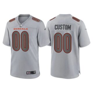 Women's Cincinnati Bengals Custom Gray Atmosphere Fashion Stitched Jersey