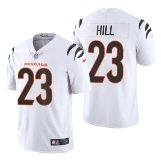 Men's Cincinnati Bengals Daxton Hill 2022 NFL Draft Stitched Jersey White