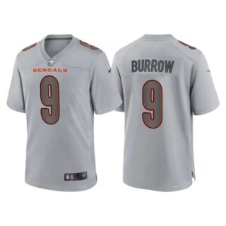 Men's Cincinnati Bengals Joe Burrow Gray Atmosphere Fashion Stitched Jersey