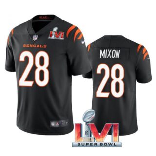 Men's Joe Mixon Cincinnati Bengals 2022 Super Bowl LVI Vapor Limited Stitched Jersey Black