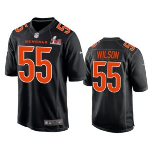 Men's Logan Wilson Cincinnati Bengals 2022 Super Bowl LVI Black Bound Game Stitched Jersey