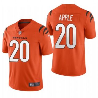Men's #20 Eli Apple Cincinnati Bengals Vapor Limited Jersey Stitched 2021 Orange