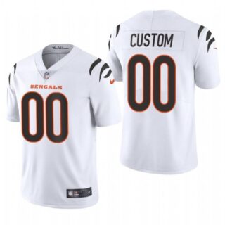 Men's Custom Cincinnati Bengals Vapor Limited Jersey Stitched 2021 White