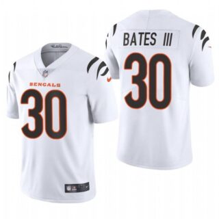 Men's #30 Jessie Bates III Cincinnati Bengals Vapor Limited Jersey Stitched 2021 White