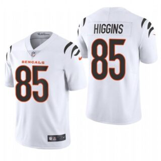 Men's #85 Tee Higgins Cincinnati Bengals Vapor Limited Jersey Stitched 2021 White
