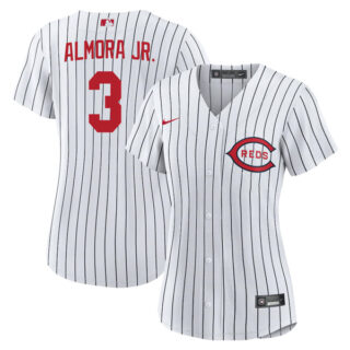 Women's Cincinnati Reds Albert Almora Jr. 2022 Field of Dreams White Stitched Jersey With Name