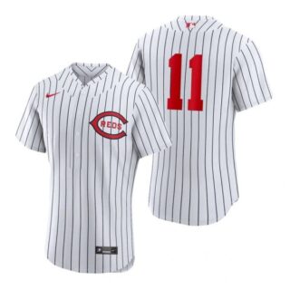 Men's Flex Base Cincinnati Reds Barry Larkin 2022 Field of Dreams White Stitched Jersey