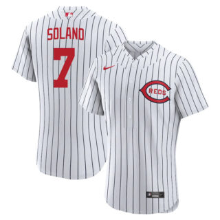 Men's Flex Base Cincinnati Reds Donovan Solano 2022 Field of Dreams White Stitched Jersey With Name