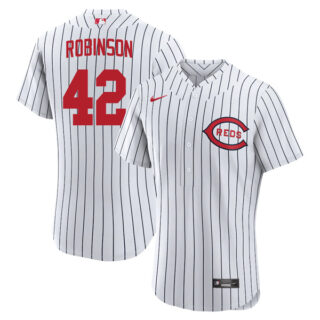 Men's Flex Base Cincinnati Reds Jackie Robinson 2022 Field of Dreams White Stitched Jersey With Name