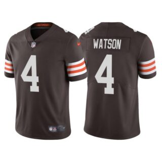 Men's Cleveland Browns Deshaun Watson Brown Vapor Limited Stitched Jersey