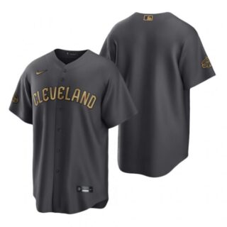 Men's Cool Base Cleveland Guardians 2022 MLB All-Star Game Charcoal Black Stitched Jersey