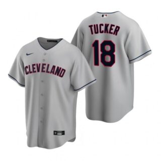 Men's Carson Tucker Cleveland Indians Cool Base Jersey Gray