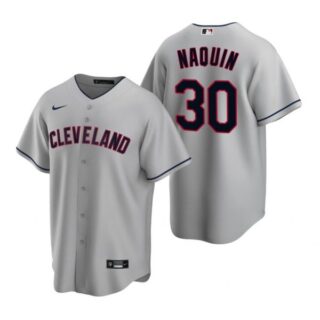 Men's Tyler Naquin Cleveland Indians Cool Base Jersey Gray