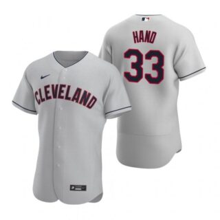 Men's Brad Hand Cleveland Indians Flex Base Jersey Gray