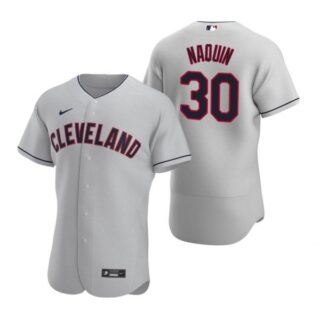 Men's Tyler Naquin Cleveland Indians Flex Base Jersey Gray