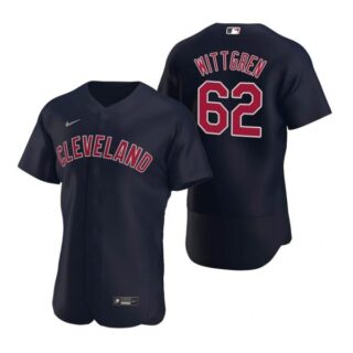 Men's Nick Wittgren Cleveland Indians Flex Base Jersey Navy Cleveland