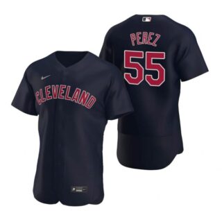 Men's Roberto Perez Cleveland Indians Flex Base Jersey Navy Cleveland