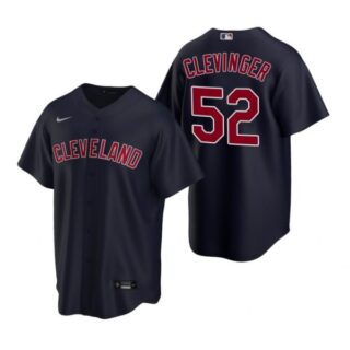 Men's Mike Clevinger Cleveland Indians Cool Base Jersey Navy