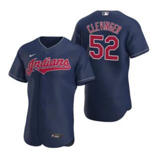 Men's Mike Clevinger Cleveland Indians Flex Base Jersey Navy Indians