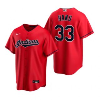 Men's Brad Hand Cleveland Indians Cool Base Jersey Red