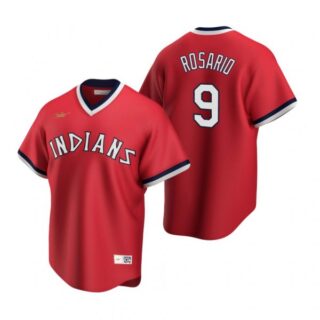 Men's Eddie Rosario Cleveland Indians Cool Base Jersey Red Cooperstown
