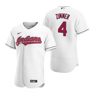 Men's Bradley Zimmer Cleveland Indians Flex Base Jersey White