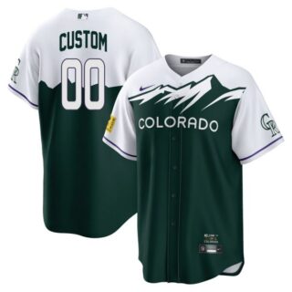 Custom Youth Colorado Rockies 2022 City Connect Green Stitched Jersey