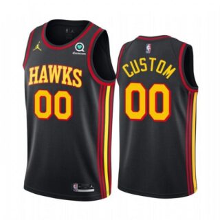 Men's Custom Atlanta Hawks Basketball Jersey Black